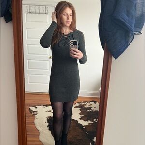 Madewell Long-Sleeved Gray Sweater Dress